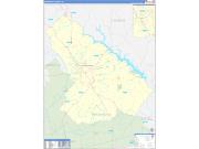 Greenwood County, SC Wall Map Zip Code Basic Style 2023