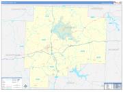 Guernsey County, OH Wall Map Zip Code Basic Style 2022