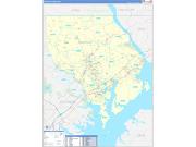 Harford County, MD Wall Map Zip Code Basic Style 2022