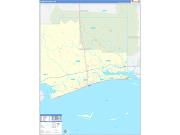 Harrison County, MS Wall Map Zip Code Basic Style 2022