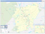 Henderson County, NC Wall Map Zip Code Basic Style 2022