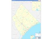 Horry County, SC Wall Map Zip Code Basic Style 2022
