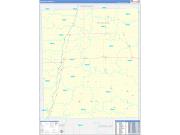 Iroquois County, IL Wall Map Zip Code Basic Style 2022