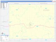 Jefferson County, IA Wall Map Zip Code Basic Style 2022