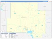 Johnston County, OK Wall Map Zip Code Basic Style 2022