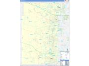 Kane County, IL Wall Map Zip Code Basic Style 2022