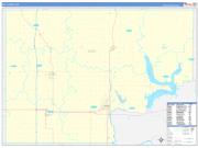 Kay County, OK Wall Map Zip Code Basic Style 2022