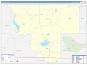 Kiowa County, OK Wall Map Zip Code Basic Style 2022