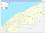 Lake County, OH Wall Map Zip Code Basic Style 2022