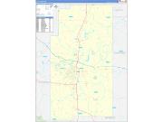 Lee County, MS Wall Map Zip Code Basic Style 2022