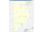 Leflore County, MS Wall Map Zip Code Basic Style 2022