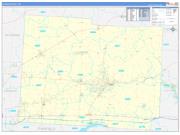 Licking County, OH Wall Map Zip Code Basic Style 2022