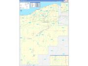 Lorain County, OH Wall Map Zip Code Basic Style 2022