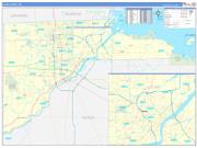 Lucas County, OH Wall Map Zip Code Basic Style 2022