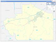 Macon County, AL Wall Map Zip Code Basic Style 2022