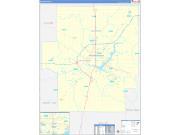 Macon County, IL Wall Map Zip Code Basic Style 2023
