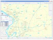 Madison County, IL Wall Map Zip Code Basic Style 2023