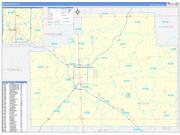McLean County, IL Wall Map Zip Code Basic Style 2022