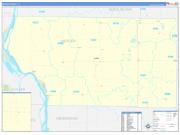 Mercer County, IL Wall Map Zip Code Basic Style 2023