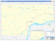 Muscatine County, IA Wall Map Zip Code Basic Style 2022