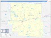 Muskingum County, OH Wall Map Zip Code Basic Style 2022