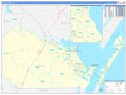 Nueces County, TX Wall Map Zip Code Basic Style 2022