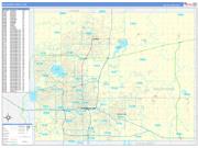 Oklahoma County, OK Wall Map Zip Code Basic Style 2023