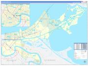 OrleansParish (County), LA Wall Map Zip Code Basic Style 2023