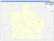 Pike County, AL Wall Map Zip Code Basic Style 2022