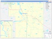 Portage County, WI Wall Map Zip Code Basic Style 2022