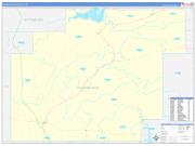 Pushmataha County, OK Wall Map Zip Code Basic Style 2023