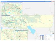 Riverside County, CA Wall Map Zip Code Basic Style 2022