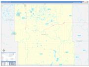 Rolette County, ND Wall Map Zip Code Basic Style 2022