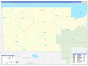 Roseau County, MN Wall Map Zip Code Basic Style 2022