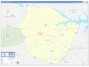 Saluda County, SC Wall Map Zip Code Basic Style 2022