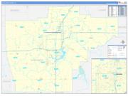 Sangamon County, IL Wall Map Zip Code Basic Style 2022