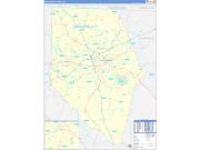 Spartanburg County, SC Wall Map Zip Code Basic Style 2023
