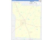 Thomas County, GA Wall Map Zip Code Basic Style 2023