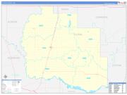 Tillman County, OK Wall Map Zip Code Basic Style 2022