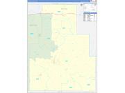 Tippah County, MS Wall Map Zip Code Basic Style 2022