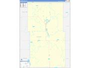 Towner County, ND Wall Map Zip Code Basic Style 2022