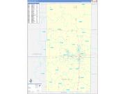 Vermilion County, IL Wall Map Zip Code Basic Style 2022