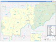 Washington County, OH Wall Map Zip Code Basic Style 2022