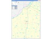 Wood County, OH Wall Map Zip Code Basic Style 2022
