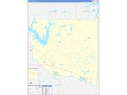 Wood County, TX Wall Map Zip Code Basic Style 2022