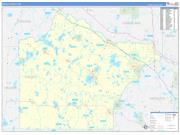 Wright County, MN Wall Map Zip Code Basic Style 2022