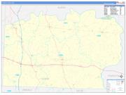 Yadkin County, NC Wall Map Zip Code Basic Style 2022