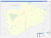 Yazoo County, MS Wall Map Zip Code Basic Style 2022