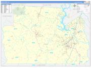 York County, SC Wall Map Zip Code Basic Style 2022