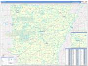 Arkansas Wall Map Zip Code Basic Style 2023
